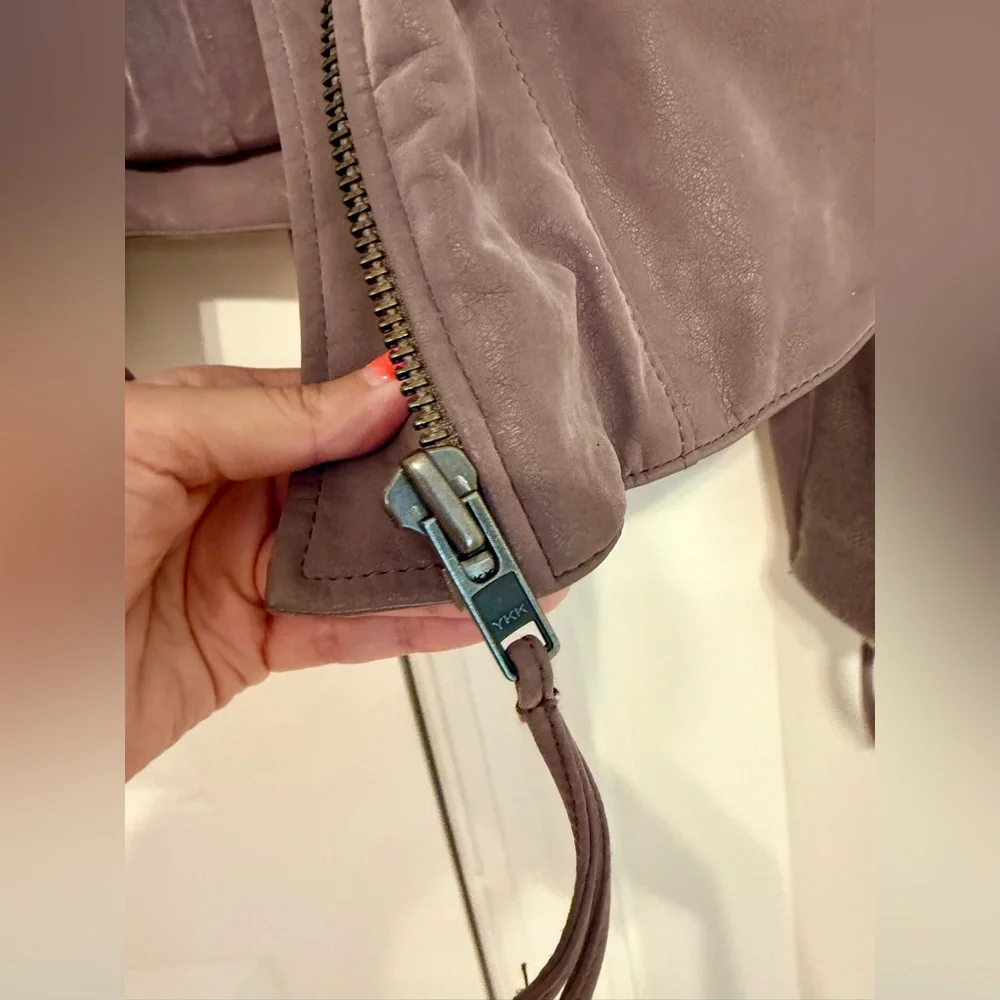 Free people Mauve faux leather Vegan Jacket - Picture 4 of 6